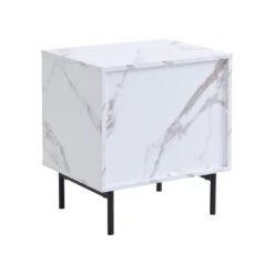 Aspen Oak And Marble Effect 2-Drawer Bedside Table -Daals BSD 086 WB4