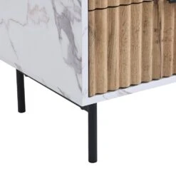 Aspen Oak And Marble Effect 2-Drawer Bedside Table -Daals BSD 086 detail3