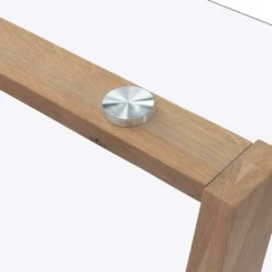 Lugano 160cm Rectangular Glass Top Solid Oak Legs Dining Table 16 Lugano 160cm Rectangular Glass Top Solid Oak Legs Dining Table -Daals BSD 088 OAK detail2