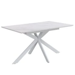 Varden White Ceramic Extending Dining Table -Daals BSD 094 WHITE WB3