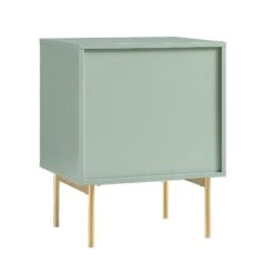 Richmond Ridged 2 Drawer Bedside Table, Matte Sage Green -Daals BSD 105 SAGE WB5