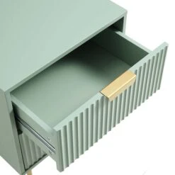 Richmond Ridged 2 Drawer Bedside Table, Matte Sage Green -Daals BSD 105 SAGE detail2