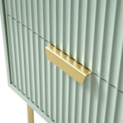 Richmond Ridged 2 Drawer Bedside Table, Matte Sage Green -Daals BSD 105 SAGE detail3