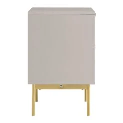 Richmond Ridged 2 Drawer Bedside Table, Matte Taupe -Daals BSD 105 TAUPE WB4