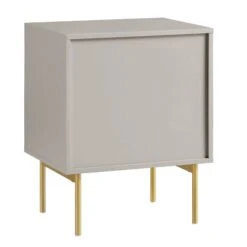 Richmond Ridged 2 Drawer Bedside Table, Matte Taupe -Daals BSD 105 TAUPE WB5