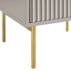 Richmond Ridged 2 Drawer Bedside Table, Matte Taupe -Daals BSD 105 TAUPE detail4