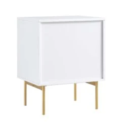 Richmond Ridged 2 Drawer Bedside Table, Matte White -Daals BSD 105 WHITE WB5