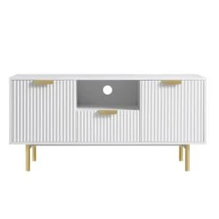 Richmond Ridged 120cm Wide TV Media Unit, Matte White -Daals BSD 106 WHITE WB1