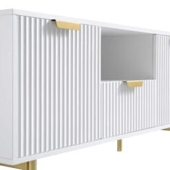 Richmond Ridged 120cm Wide TV Media Unit, Matte White -Daals BSD 106 WHITE detail1