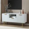 Richmond Ridged 120cm Wide TV Media Unit, Matte White