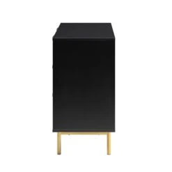 Richmond Ridged Wide Chest Of 6 Drawers, Matte Black -Daals BSD 107 BLACK WB4