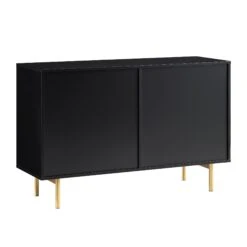Richmond Ridged Wide Chest Of 6 Drawers, Matte Black -Daals BSD 107 BLACK WB5