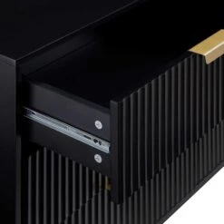 Richmond Ridged Wide Chest Of 6 Drawers, Matte Black -Daals BSD 107 BLACK detail2