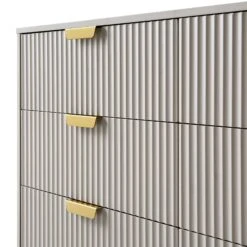 Richmond Ridged Wide Chest Of 6 Drawers, Matte Taupe -Daals BSD 107 TAUPE detail1