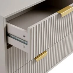 Richmond Ridged Wide Chest Of 6 Drawers, Matte Taupe -Daals BSD 107 TAUPE detail2