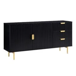 Richmond Ridged Large Sideboard, Matte Black -Daals BSD 108 BLACK WB2