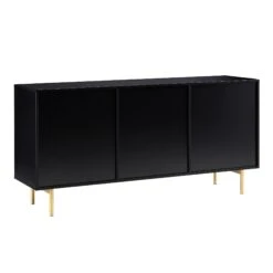 Richmond Ridged Large Sideboard, Matte Black -Daals BSD 108 BLACK WB5
