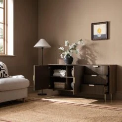 Richmond Ridged Large Sideboard, Dark Ash -Daals BSD 108 DARKWOOD scene2