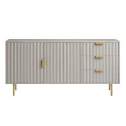 Richmond Ridged Large Sideboard, Matte Taupe -Daals BSD 108 TAUPE WB1