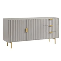 Richmond Ridged Large Sideboard, Matte Taupe -Daals BSD 108 TAUPE WB2