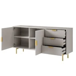 Richmond Ridged Large Sideboard, Matte Taupe -Daals BSD 108 TAUPE WB3