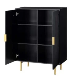 Richmond Ridged Highboard Storage Cabinet, Matte Black -Daals BSD 109 BLACK WB3