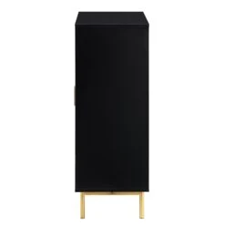 Richmond Ridged Highboard Storage Cabinet, Matte Black -Daals BSD 109 BLACK WB4