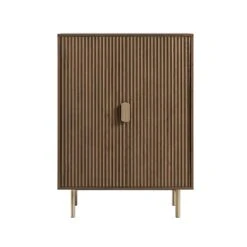 Richmond Ridged Highboard Storage Cabinet, Dark Ash -Daals BSD 109 DARKWOOD WB1