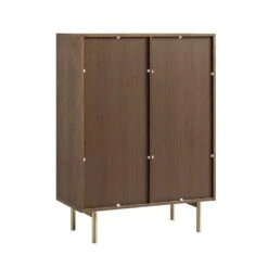 Richmond Ridged Highboard Storage Cabinet, Dark Ash -Daals BSD 109 DARKWOOD WB5