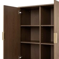 Richmond Ridged Highboard Storage Cabinet, Dark Ash -Daals BSD 109 DARKWOOD detail2