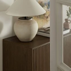 Richmond Ridged Highboard Storage Cabinet, Dark Ash -Daals BSD 109 DARKWOOD scene3