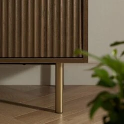 Richmond Ridged Highboard Storage Cabinet, Dark Ash -Daals BSD 109 DARKWOOD scene5