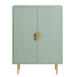 Richmond Ridged Highboard Storage Cabinet, Matte Sage Green -Daals BSD 109 SAGE WB1