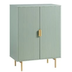 Richmond Ridged Highboard Storage Cabinet, Matte Sage Green -Daals BSD 109 SAGE WB2