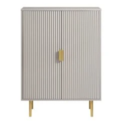 Richmond Ridged Highboard Storage Cabinet, Matte Taupe 16 Richmond Ridged Highboard Storage Cabinet, Matte Taupe -Daals BSD 109 TAUPE WB1