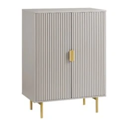 Richmond Ridged Highboard Storage Cabinet, Matte Taupe 19 Richmond Ridged Highboard Storage Cabinet, Matte Taupe -Daals BSD 109 TAUPE WB3