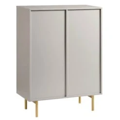 Richmond Ridged Highboard Storage Cabinet, Matte Taupe 21 Richmond Ridged Highboard Storage Cabinet, Matte Taupe -Daals BSD 109 TAUPE WB5