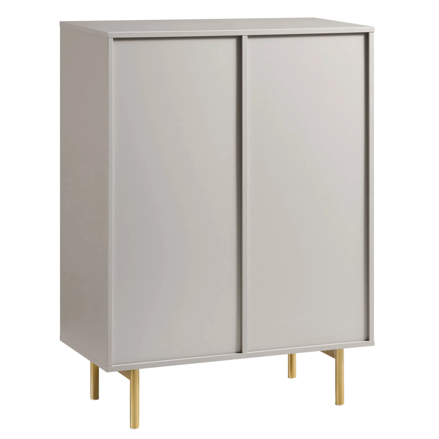 Richmond Ridged Highboard Storage Cabinet, Matte Taupe 9 Richmond Ridged Highboard Storage Cabinet, Matte Taupe - Image 9