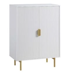 Richmond Ridged Highboard Storage Cabinet, Matte White -Daals BSD 109 WHITE WB2