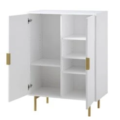 Richmond Ridged Highboard Storage Cabinet, Matte White -Daals BSD 109 WHITE WB3