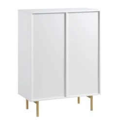 Richmond Ridged Highboard Storage Cabinet, Matte White -Daals BSD 109 WHITE WB5