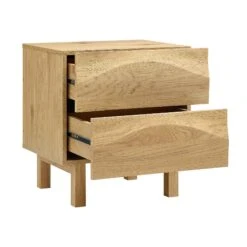 Moriko 2 Drawer Bedside Table -Daals BSD 113 OAK WB3