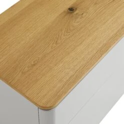 Agnes Curved Edge Chest Of 3 Drawers, Dove Grey With Oak Top 22 Agnes Curved Edge Chest Of 3 Drawers, Dove Grey With Oak Top -Daals BSD 116 DOVEGREY detail1