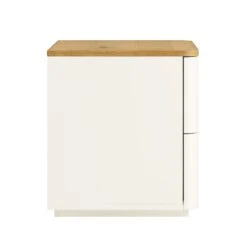 Agnes Curved Edge 2 Drawer Bedside Table, White -Daals BSD 117 WHITE WB4