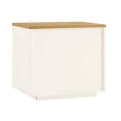 Agnes Curved Edge 2 Drawer Bedside Table, White -Daals BSD 117 WHITE WB5