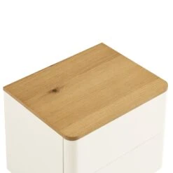 Agnes Curved Edge 2 Drawer Bedside Table, White -Daals BSD 117 WHITE detail2