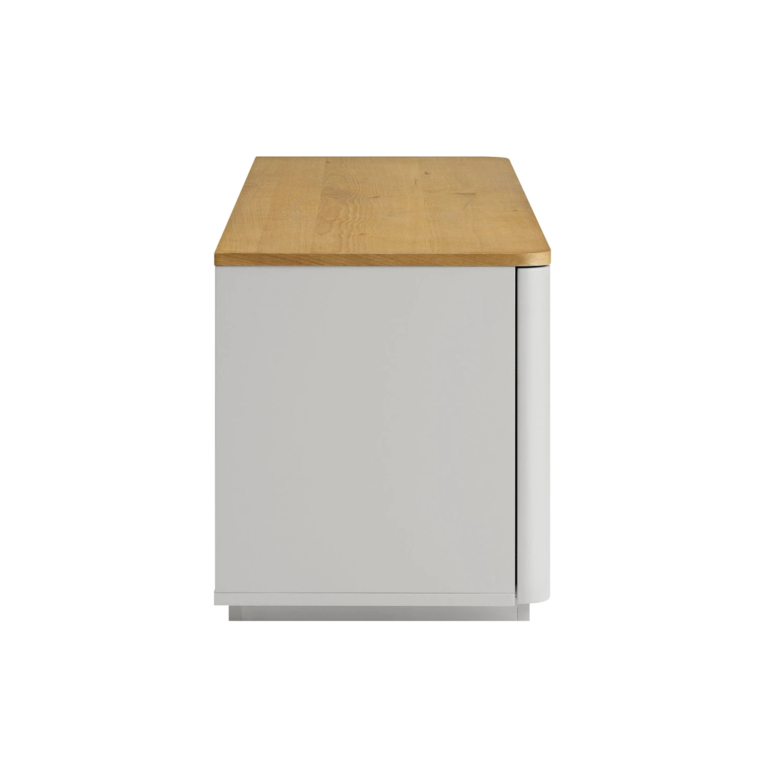 Agnes Curved Edge 150cm Wide TV Unit, Dove Grey With Oak Top 10 Agnes Curved Edge 150cm Wide TV Unit, Dove Grey With Oak Top - Image 10