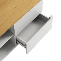 Agnes Curved Edge 150cm Wide TV Unit, Dove Grey With Oak Top 26 Agnes Curved Edge 150cm Wide TV Unit, Dove Grey With Oak Top -Daals BSD 118 DOVEGREY detail2