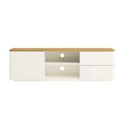 Agnes Curved Edge 150cm Wide TV Unit, White -Daals BSD 118 WHITE WB2