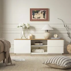 Agnes Curved Edge 150cm Wide TV Unit, White